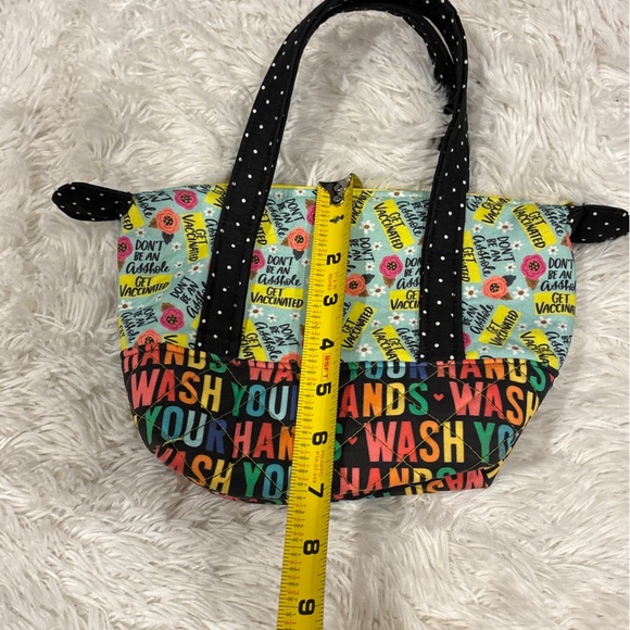Handmade Quilted Vaccinated Small Tote Bag Purse - Picture 7 of 10